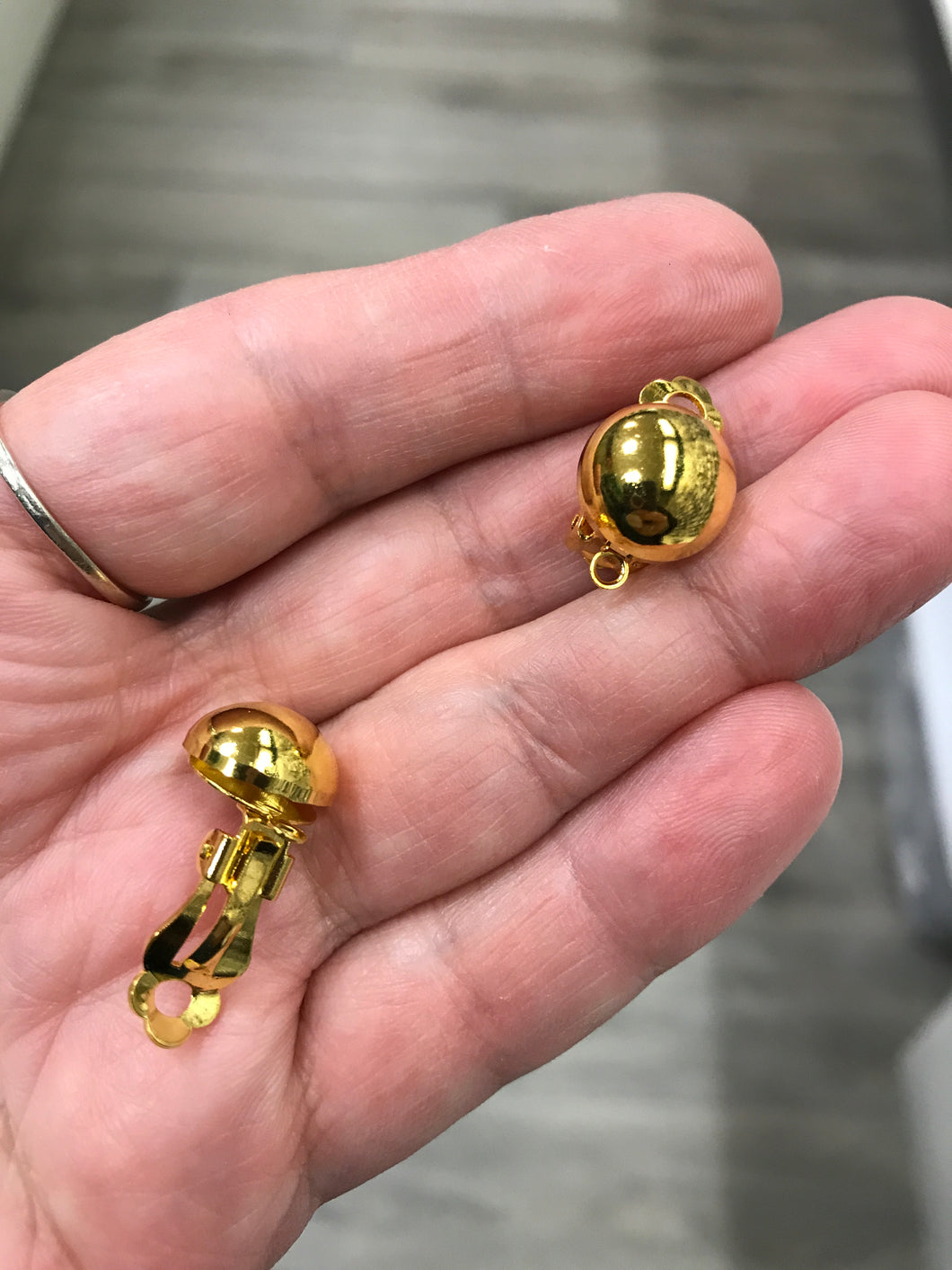 BRASS CLIP ON EARRING