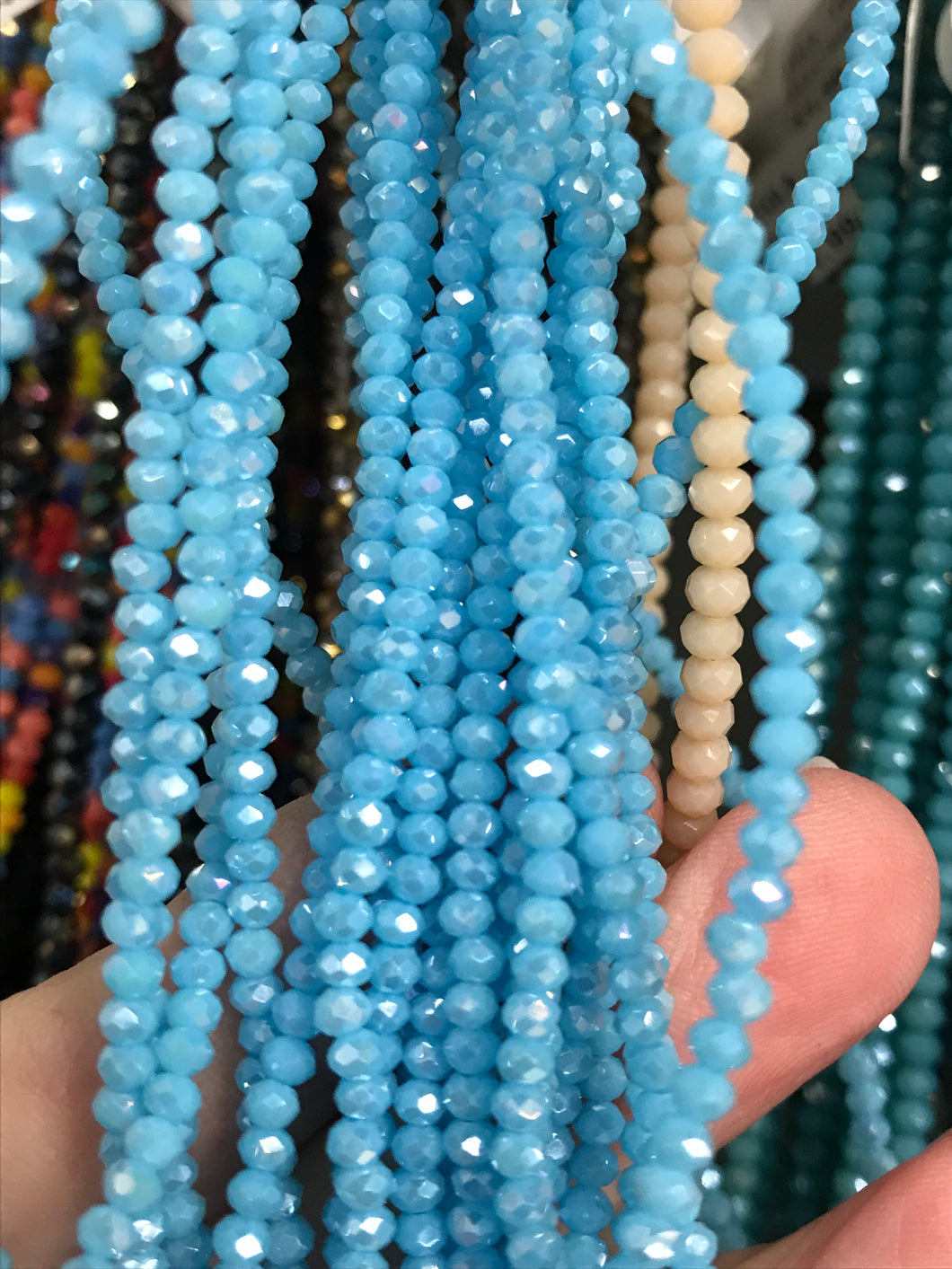 GLASS RONDELLE FACETED 3X2MM
