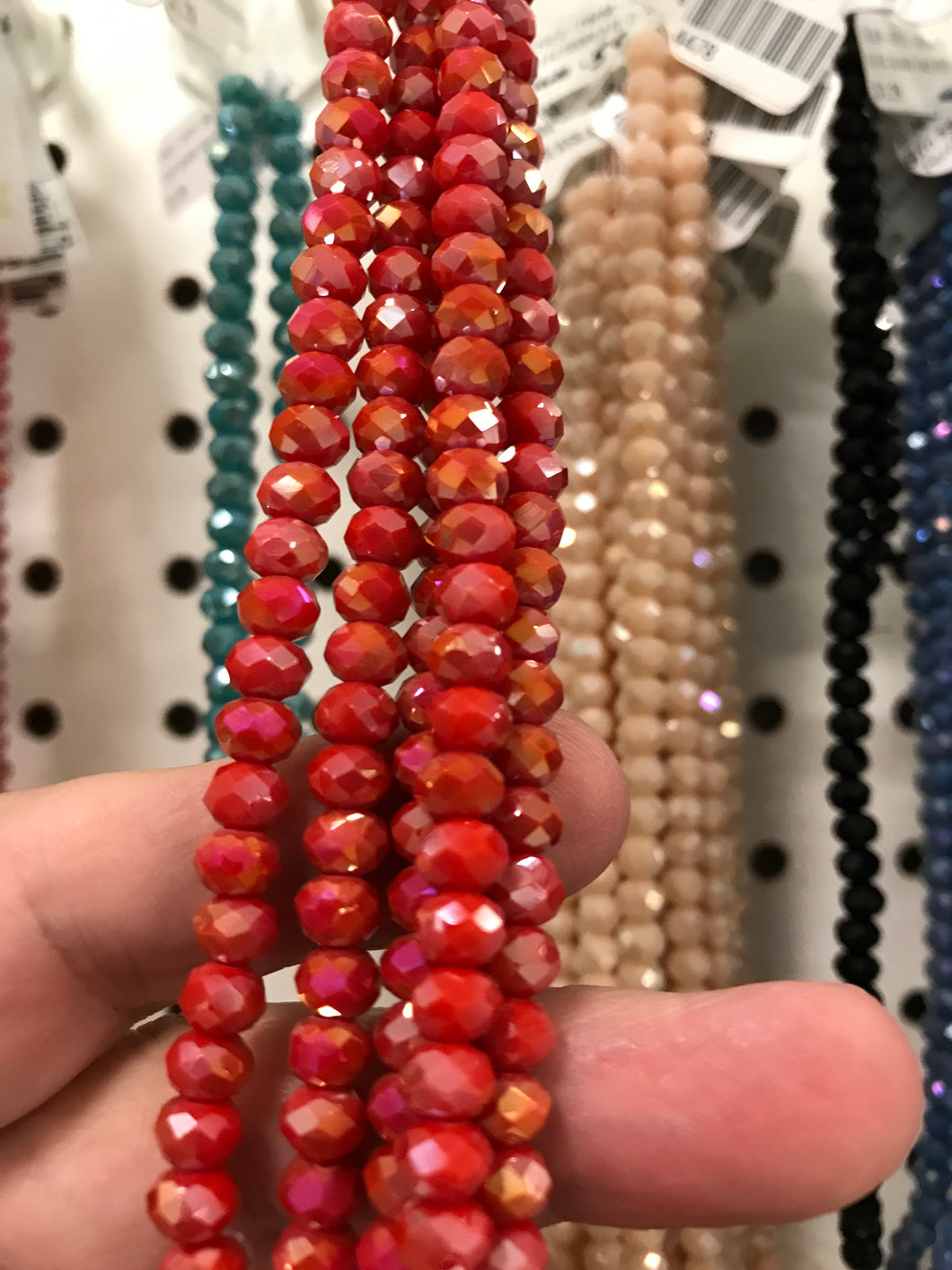 ELECTROPLATED GLASS FACETED RED AB