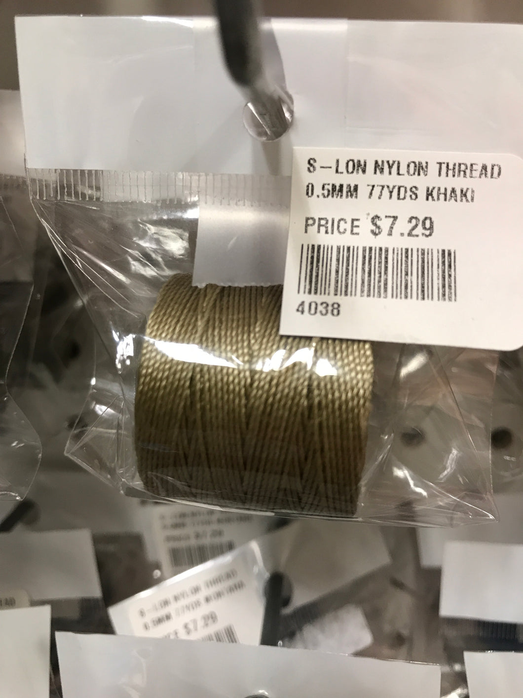 S-LON NYLON THREAD 0.5MM 77YDS KHAKI