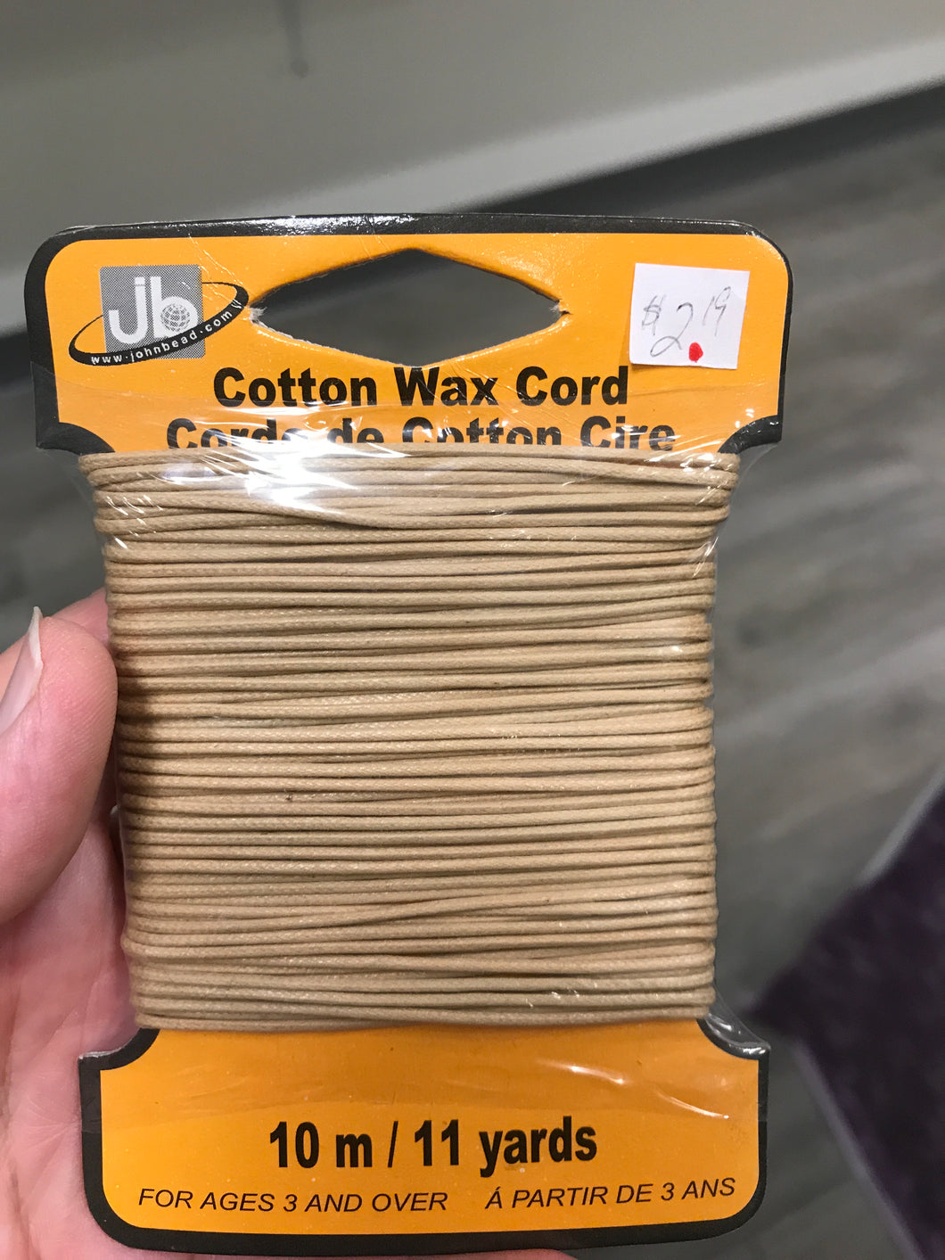 COTTON CORD WAXED LT. MUSTARD