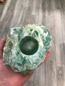 FLUORITE CANDLE HOLDER