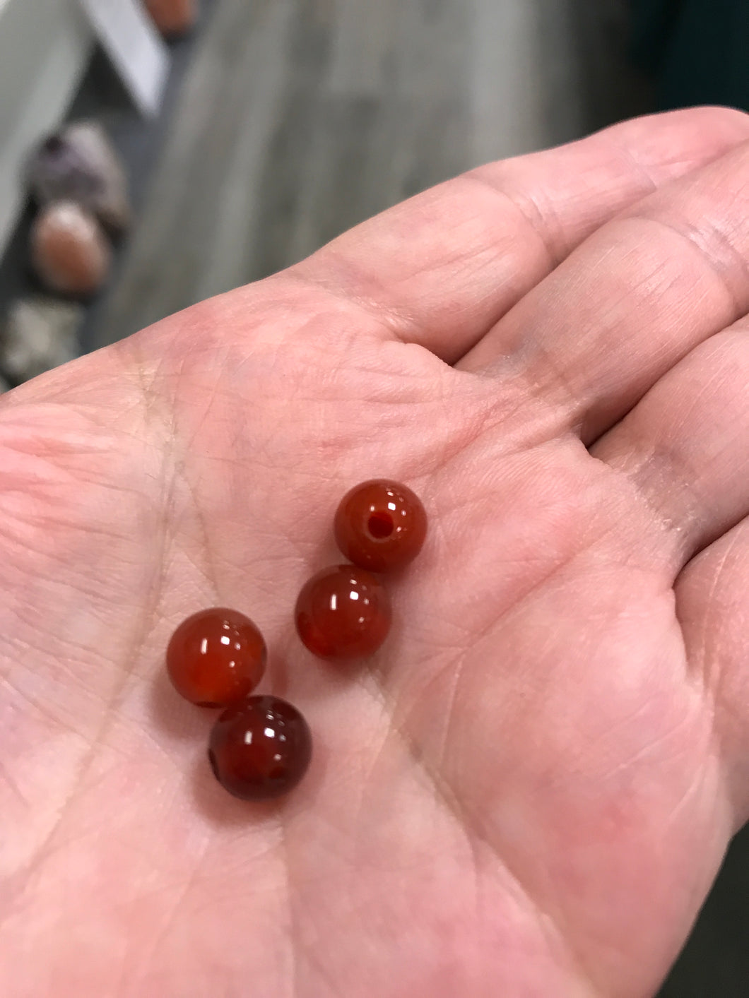 RED AGATE 3-HOLE GURU BEAD