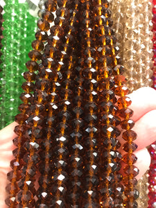 GLASS FACETED 8X6MM RONDELLE
