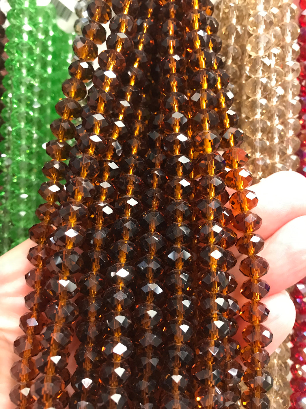 GLASS FACETED 8X6MM RONDELLE