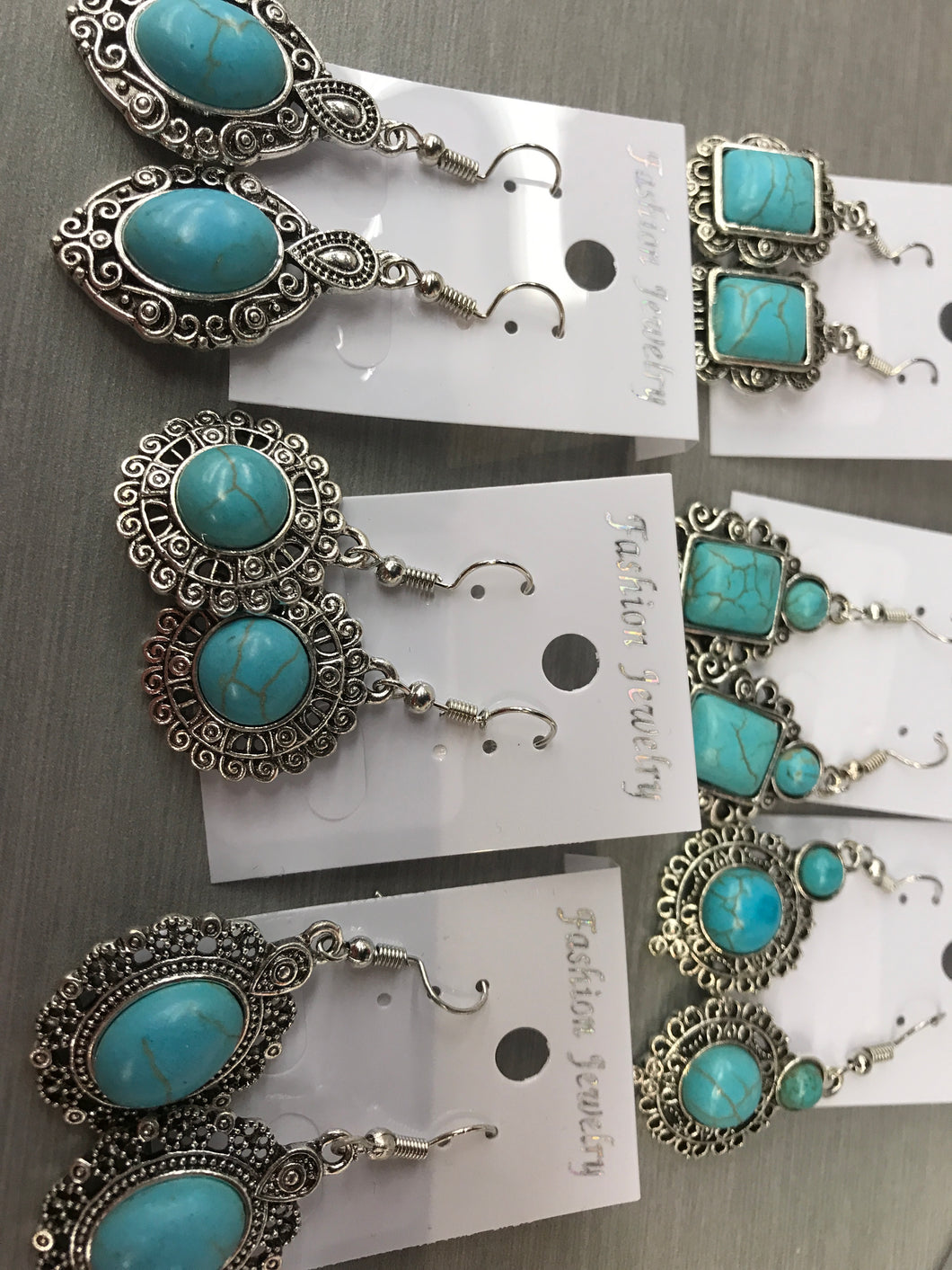 SYNTHETIC TURQUOISE EARRINGS