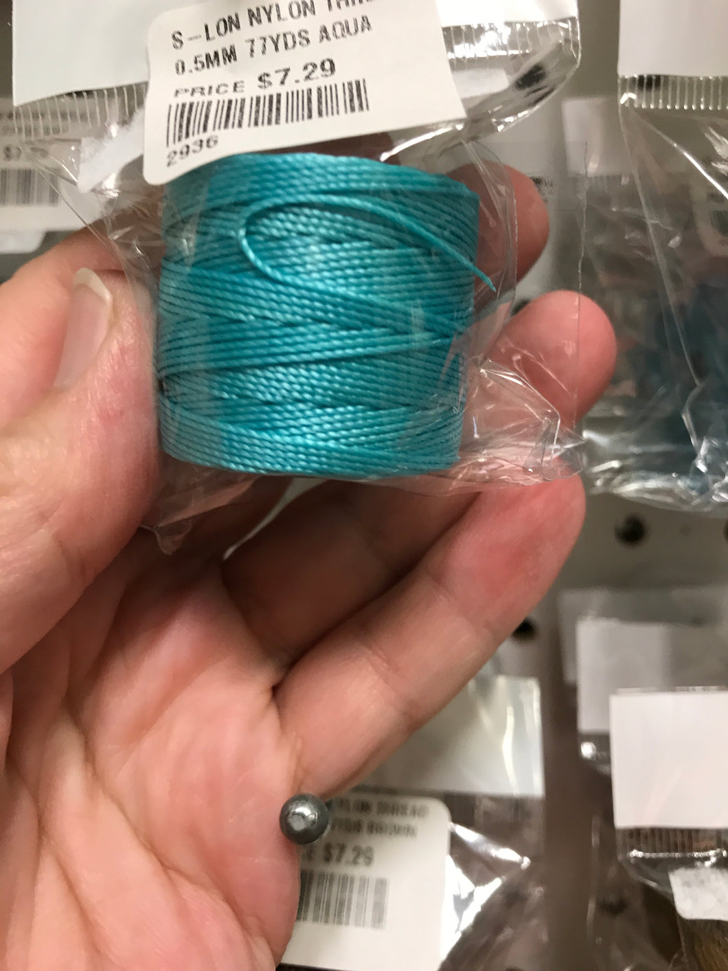 S-LON NYLON THREAD 0.5MM 77YDS AQUA