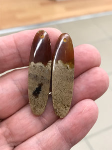 AMBER EARRING CABOCHON SET 42MM