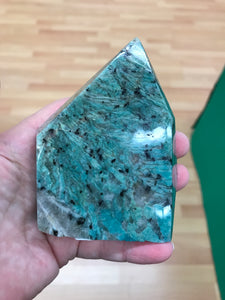 AMAZONITE WITH TOURMALINE FREEFORM