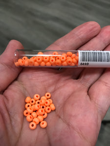 CZECH SEED BEAD 6/0 op neon orange