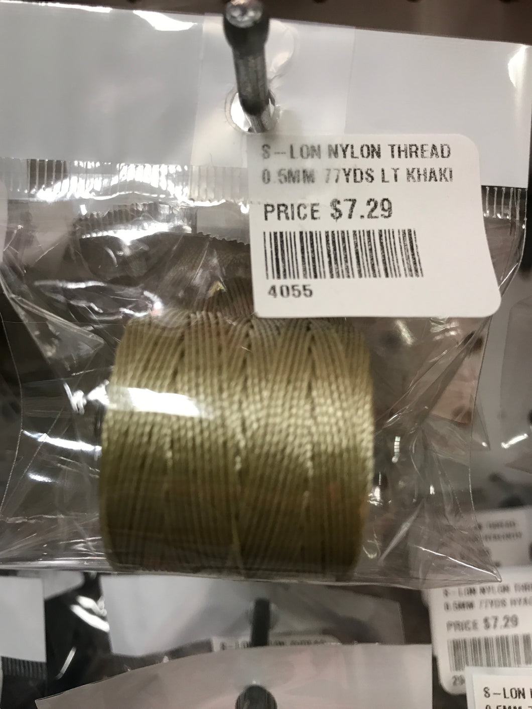 S-LON NYLON THREAD 0.5MM 77YDS LT KHAKI