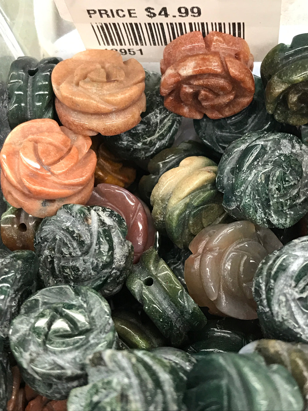 INDIAN AGATE ROSE 14X7.5-8MM