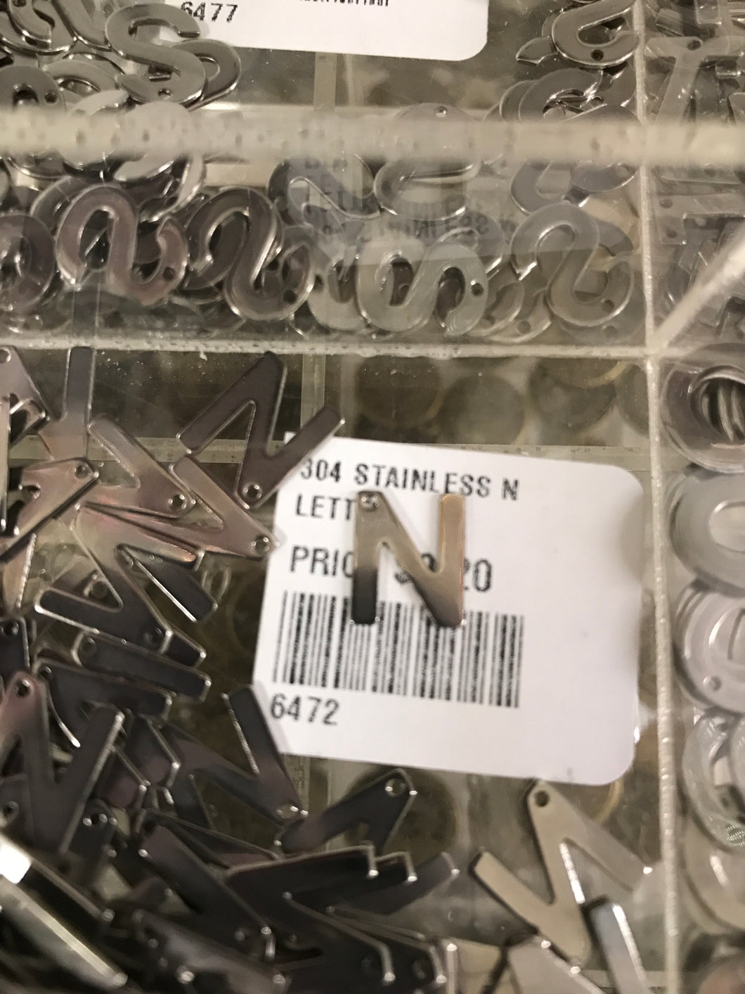 304 STAINLESS LETTER 'N'