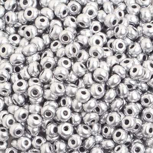 CZECH SEED BEAD 6/0 METALLIC MATTE SILVER
