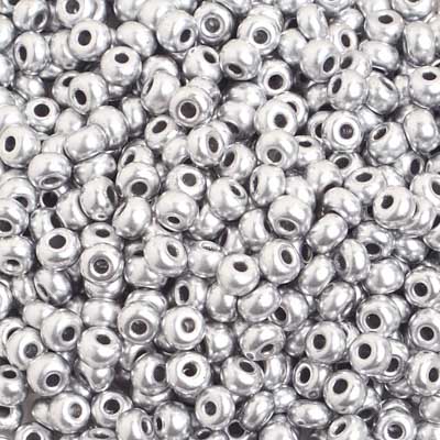 CZECH SEED BEAD 6/0 METALLIC MATTE SILVER