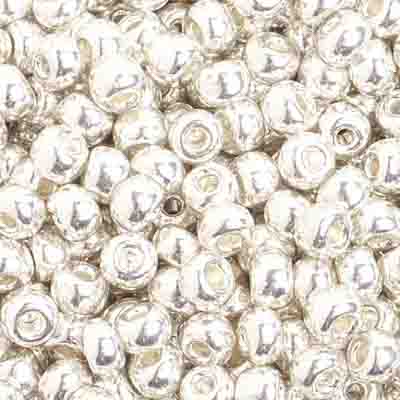 CZECH SEED BEAD 6/0 METALLIC SILVER