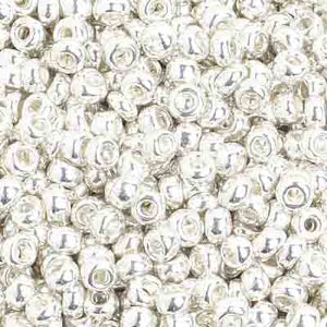 CZECH SEED BEAD 8/0 METALLIC SILVER