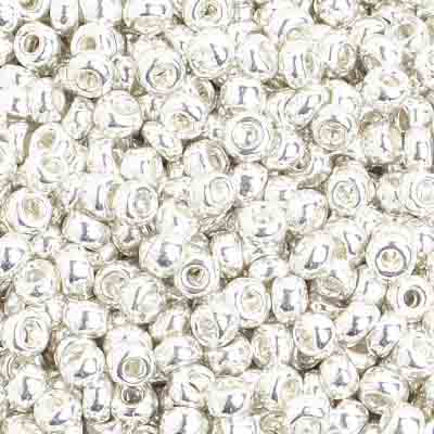 CZECH SEED BEAD 8/0 METALLIC SILVER