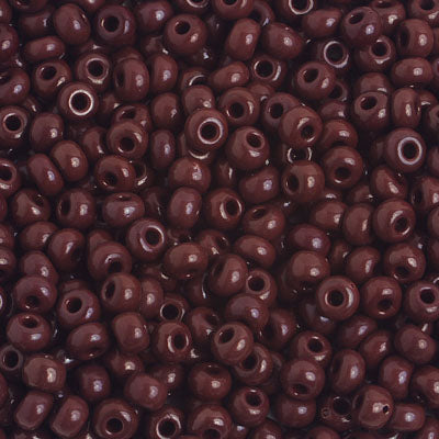 CZECH SEED BEAD 6/0 OP DARK BROWN