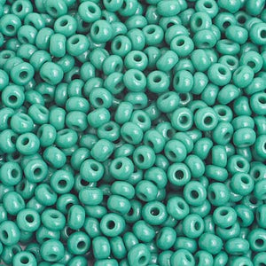 CZECH SEED BEAD 8/0 OP MED/DARK GREEN