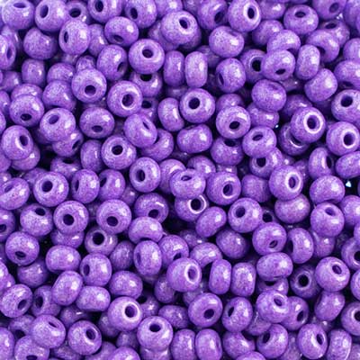 CZECH SEED BEAD 6/0 PURPLE TERRA DYED CHALK